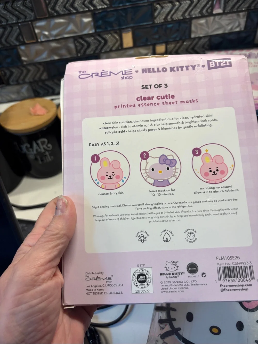 Hello Kitty & Creamie Shop Pink Plush Headband - Cute Skincare Accessory